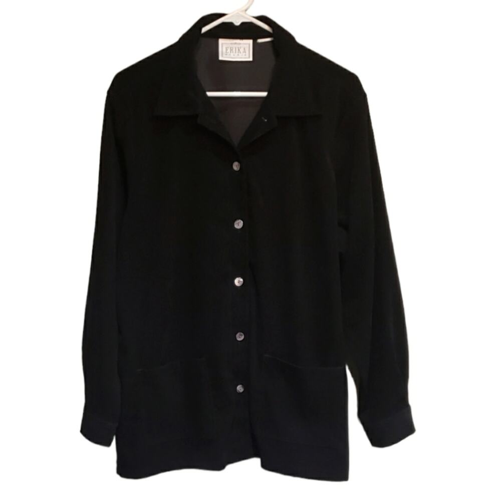 Black Shacket Microsuede